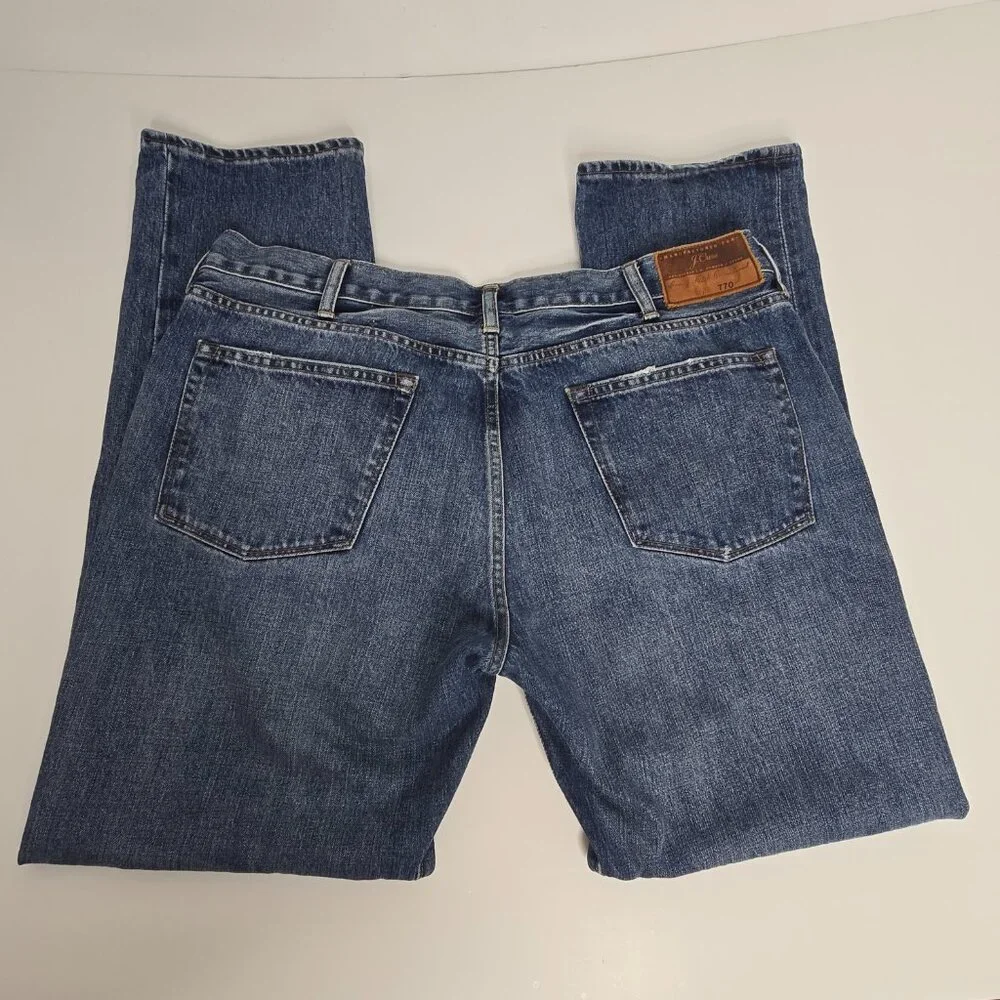 J. Crew Jeans 770 Kaihara Denim Mens 38 x 32 Medium Wash Denim Slim‎ Straight